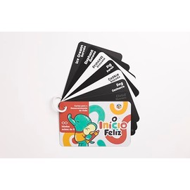 Happy Start High Contrast Baby Cards - Easy to Clean & Water Resistant High Contrast Baby Vision Cards Tummy Time Toys - Diaper Bag Ready Black and White Baby Toys for Ages 0+ (English & Portugese)