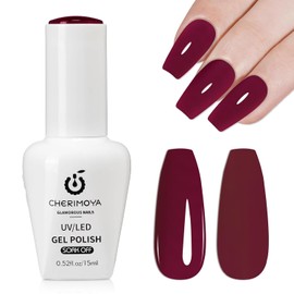 CHERIMOYA Esmalte en Gel Multicolor para Uñas 15ml-Burdeos | Amplia Gama de Colores Gel Polish Color Soak Off UV LED Alta Pigmentación Brillo Duradero Autonivelante