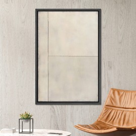 SIGNWIN Framed Canvas Print Wall Art Tan Square Geometric Landscape Abstract Shape Illustrations Minimalism Decorative Boho Multicolor Retro for Living Room, Bedroom, Office - 24"x36" Black