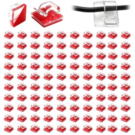 100Pzs Clips Organizador de Cables Autoadhesivo Transparente Soportes de Cable Adhesivos, Para Gestión de Cables en Hogar, Oficina y Coche, Mantén tu Espacio Ordenado y Limpio