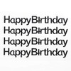 Happy Birthday Stickers Black Glitter 10cm x 1.1cm (4 Pieces)