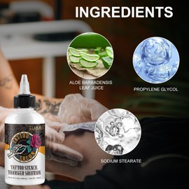 2 Pack Tattoo Stencil Transfer Gel Solution, Professional Tattoo Stencil Gel, Stencil Magic Cream, Tattoo Application Solution for Transfer Paper Machine Stencils, Clear & Long-Lasting