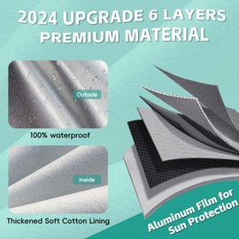 GUNHYI 6 Layers SUV Car Cover Waterproof All Weather, 100% Waterproof Outdoor Car Covers Full Exterior Covers for Automobiles Sedan Hatch SUV Rain Sun UV Dust Protection. Size S3 (See Size Chart)