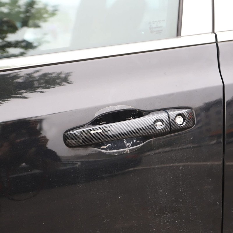crosselec Carbon Fiber Door Handles Trim Cover for 2015-2021 Chrysler