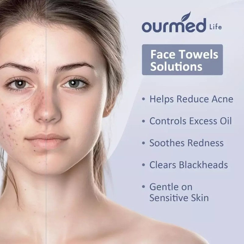 OurMed 아워메드 라이프 페이스 타월 민감한 피부를 위한 더 두꺼운