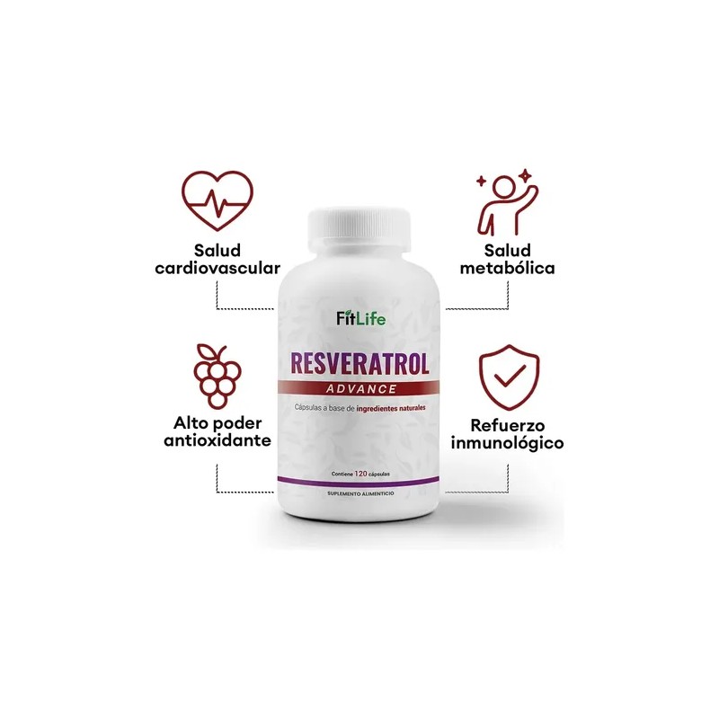 Fitlife Resveratrol 120 Caps 2 Meses Alta Concentración