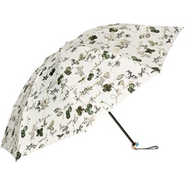 Jill Stuart AURORA JI-27015-15 Botanical Print (Foil Letter) Carbon Lightweight UV Light Blocking Umbrella for Women, green (light green)