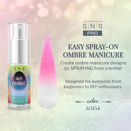 SNS Healthy Natural Nails SNS Air Ombre Nail Spray Powder (Pink, AO154) - Nail Art Manicure Designs Using Spray-On Tech - For Beginner Nail Techs & DIY Enthusiasts - Works With Dip Powder, UV Gel & Acrylic