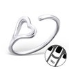 Love Heart Midi Ring 925 Sterling Silver