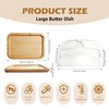 MKLZ Glass Butter Dish with Bamboo Lid, Clear Domed Cheese
