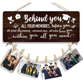 Yaliuliu 2025 Graduation Gifts for Her or Him–Acrylic Wall Decor Photo Holder, Inspirational Picture Frame with Hanging Pins, High School & College Graduation Congrats Gift for Friends Women(DBN)