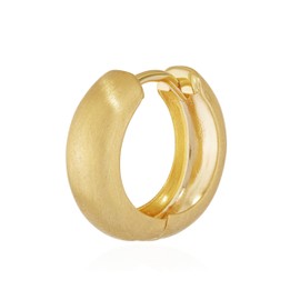 NKlaus Single 333 8 Carat Gold Yellow Gold Hinged Hoop Earrings 12.2 x 3.2 mm Partially Matte Round 4740, Yellow Gold