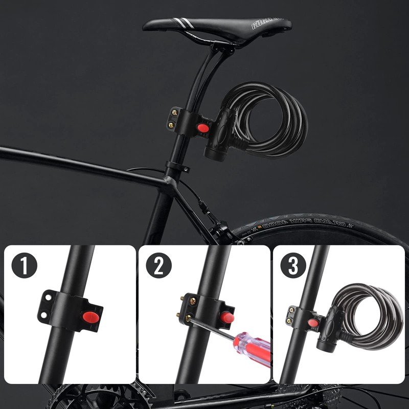 Diyife Bicycle Cable Lock, Heavy Duty 12 mm Thick Bicycle