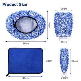 URAQT Brush Cover, Brushcover Bürstenüberzug für SB Waschanlagen/Waschbox Bürste mit 2 Stück Mikrofasertücher und 1 x Waschhandschuh Kratzerfreie Autowäsche Set Weich Brushcover für Autowaschbürsten