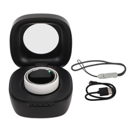 Smart Ring Multifunction Sleep Temperature Monitoring Pedometer 23mah Health Tracker Ring with Charging Case White No. 16