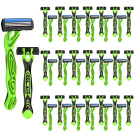 Leriton 40 Pcs 3 Blade Disposable Razors for Men Bulk Sensitive Skin Razor for Men Travel Hotel Spa Summer Party Gift, Individually Packaged