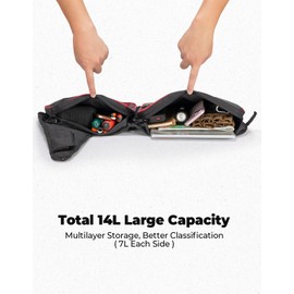 KEMIMOTO 2024/2025+ XP 1000 Red Front Side Door Bags, 14L UTV Side Storage Tool Bags, Multi Pocket, 2-Side, PVC Wear Resistant Smooth Zippers, Compatible With 2024/2025+ Polaris RZR XP 1000/4 1000