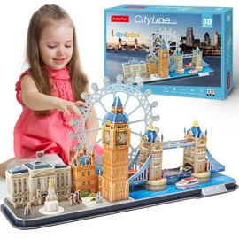 CubicFun 3D Puzzles for Kids Ages 8-10 - London City STEM Projects Arts Crafts for Girls Ages 8-12 - 3D Puzzle Birthday Gifts for 8 Year Old Girls, Birthday Toys