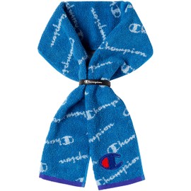 Champion 5065010100 Scarf Towel, Sports Towel with Wristband, Antibacterial, Odor Resistant, 100% Cotton, Youth Logo (Blue)