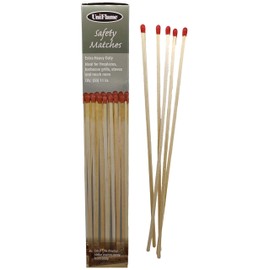 11" Extra Long Safety Matches, Heavy Duty Safety Long Wooden Matches for Indoor & Outdoor Grill, 11" Extended Match for Lighting Fireplace, Candles, Firepits, BBQ Grilling, Camping - 1 Pack (50 Match)