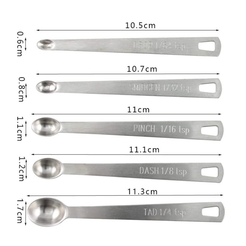 LIUSM Mini Measuring Spoons Set,Stainless Steel Measuring Spoons Set (Set