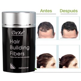 3 Packs de Fibras Capilares Dexe Naturales Ocultar Calvicie Tratamiento Disimular Perdida de Cabello Fibras Adherentes A prueva de Agua Cabello Largo 22g (Negro)