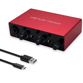 Interfaz de audio USB con preamplificador de micrófono, grabadora mezcladora de audio USB con alimentación fantasma de 48 V, 24 bits, soporte para tab
