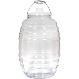 Made in Mexico Mexican Clear Vitrolero with Lid 5 Gallon Jug for Aguas Frescas Juice Sun Tea or other Beverages with Lid 20 L Clear Food-Grade Plastic Container for Parties Reusable W/Metal Handle