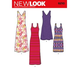 Simplicity Creative Patterns New Look 6210 Misses' Knit Dress in Two Lengths, A (10-12-14-16-18-20-22)