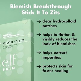 e.l.f. Skin Blemish Breakthrough Stick It To Zits Parches De Espinillas, Ayuda A Reducir El Aspecto De Las Imperfecciones Y Sanar, Vegano Y Libre De  