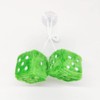 Pair 2.4”of Green Retro Mirror Fuzzy Plush Dice Car Pendants,Interior