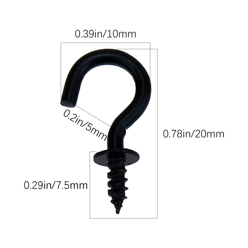 DonLeeving cutefly Mini Screw Hooks 200 Pack 1/2" Screw Hooks
