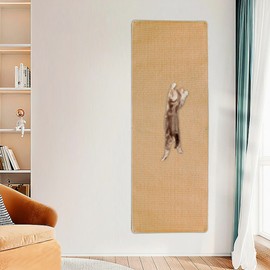 AMFIYQ Cat Climbing Wall, 67"X 24" Thickened Extra Large Cat Wall Furniture, Cat Climbing Wall Scratcher, Cat Carpet, Couch Sofa Protector - Natural