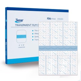 6"x8"-20 Individual Packages Sterile Waterproof Transparent Film Dressings for Wound Care Cover - Medical Grade - Clear Adhesive Skin Bandages for Shower Protector, Tattoo Aftercare (6"X8"-20PCS)