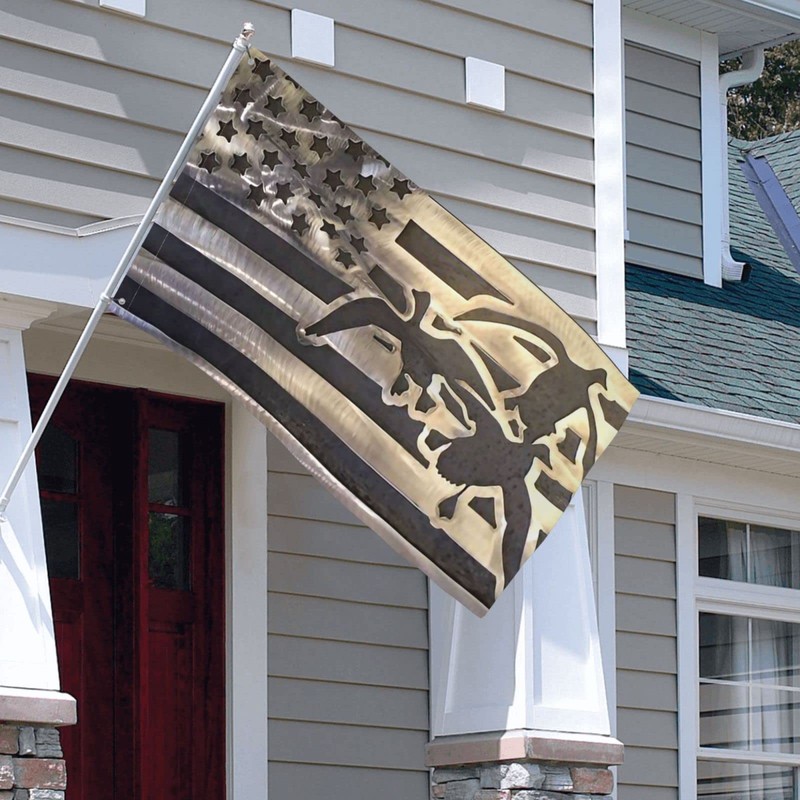 ShiHaiYunBai Duck Hunting Usa Flag Flag, House (3 X 5