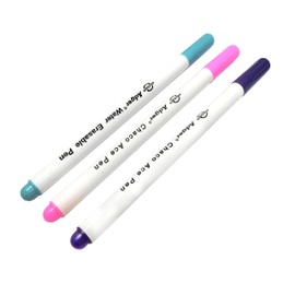 3 x Water-Erasable Fabric Markers, Fabric Marker Pen for Disappearing Ink, Fabric Marker for Crafting, Fabric Soap (3 Colors, 3 Pieces)