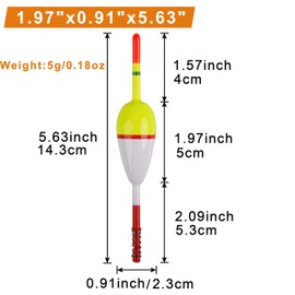 Fishing Floats Bobbers Wood Slip Bobbers Wood Floats Spring Oval Stick Slip Floats for Crappie Catfish Panfish Trout Walleyes Tackle Accessories