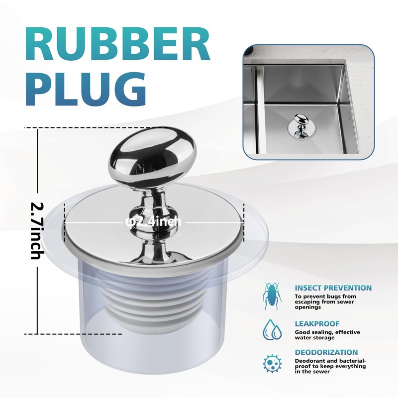 Bathtub Drain Stopper, Bathtub Plug, Tub Stopper, Suitable for Replacing