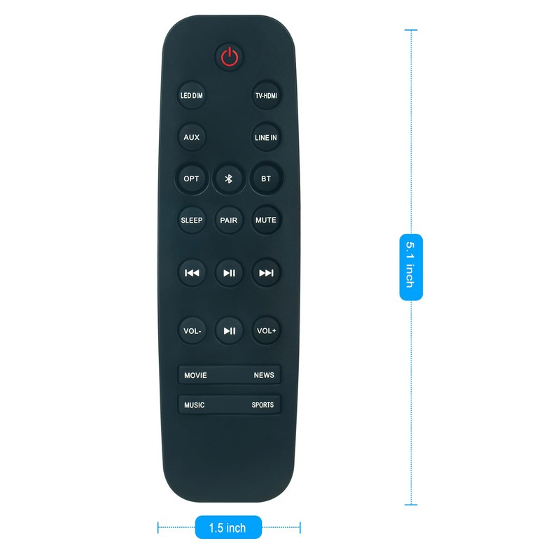 Replacement Remote Control Applicable for Nakamichi Surround Sound Soundbar Speaker
