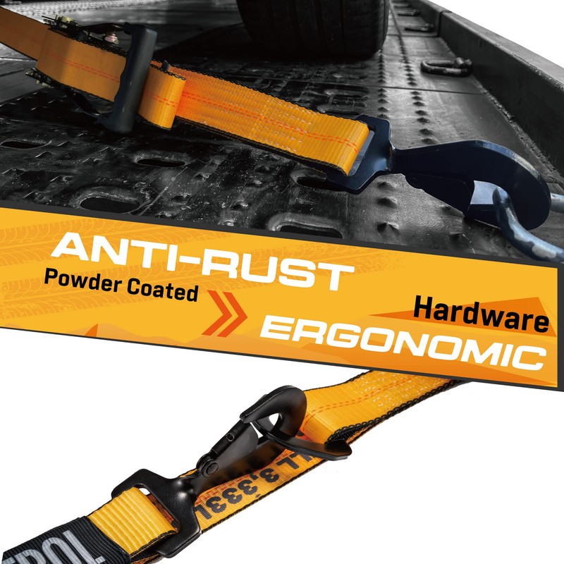 4 Pack Axle Tie Down Strap Combo with Snap Hook