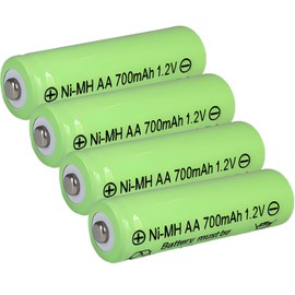 Zsolarigt Rechargeable AA 700mAh Solar Batteries NiMh 1.2V Pre-Charged Double A Battery for Outdoor Solar Garden Lawn Lamps,Hummingbird Lights, 4 Packs