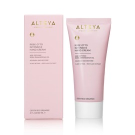 Alteya Organics Rose Otto Intensive Hand Cream 90ml NaTrue Certified Organic Hand Treatment Cream with Pink Damascena Oil - Moisturising and Regenerating
