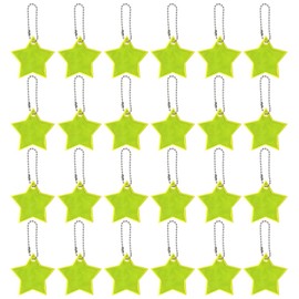 Pack of 24 Reflective Star Pendants, Reflective Key Chains, Creative Backpack Pendants, Reflective Pendants for Children's School Bags, Reflective Safety Tags