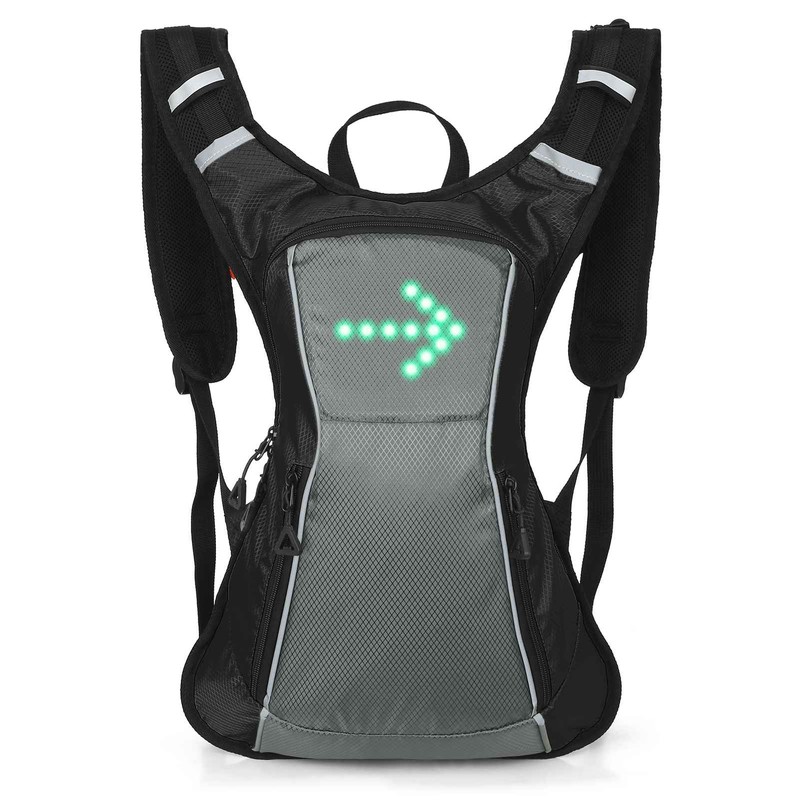 LED Turn Signal Backpack IPX5 Waterproof Reflective Backpack with Direction