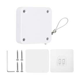 PATIKIL Punch-Free 500g Automatic Sliding Screen Door Closer, Multifunctional Storm Sensor Door Closer with Steel Drawstring for Bedroom Storm Bathroom Study Room, White