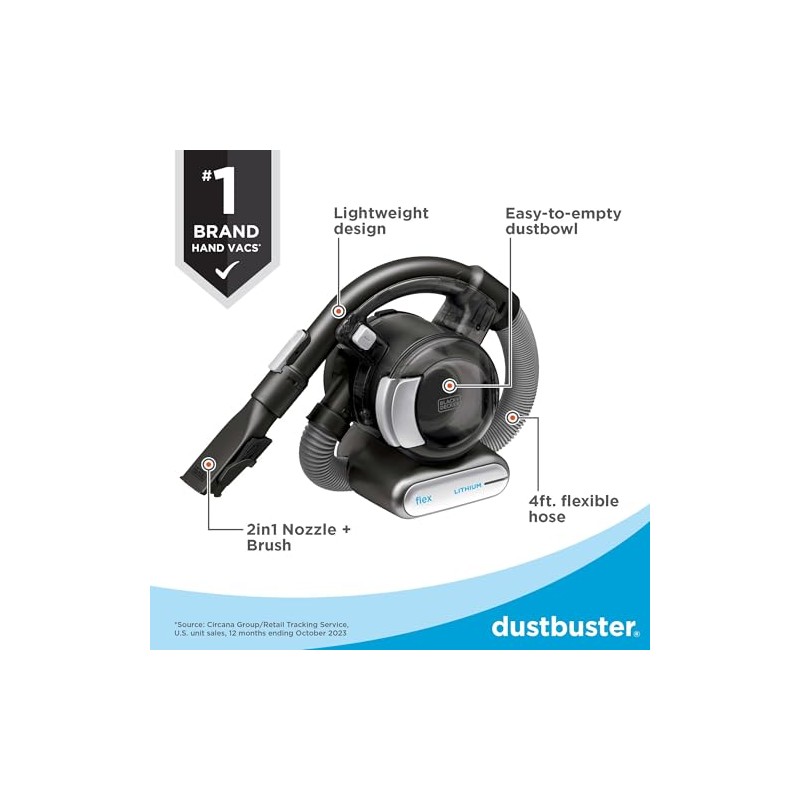 BLACK+DECKER dustbuster FLEX Cordless Handheld Vacuum, Home, Pet and Car