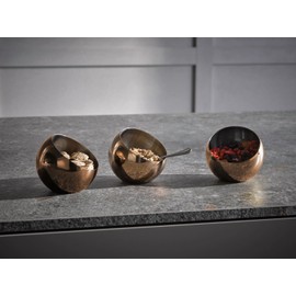 APS Sphere 40771 Bowl Set of 3 Diameter 8 cm Height 7 cm 0.1 Litre Stainless Steel Copper Look
