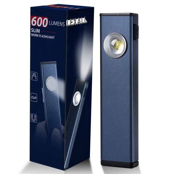 lexall Rechargeable Work Light, 600 Lumens Portable LED Flashlight, Magnetic