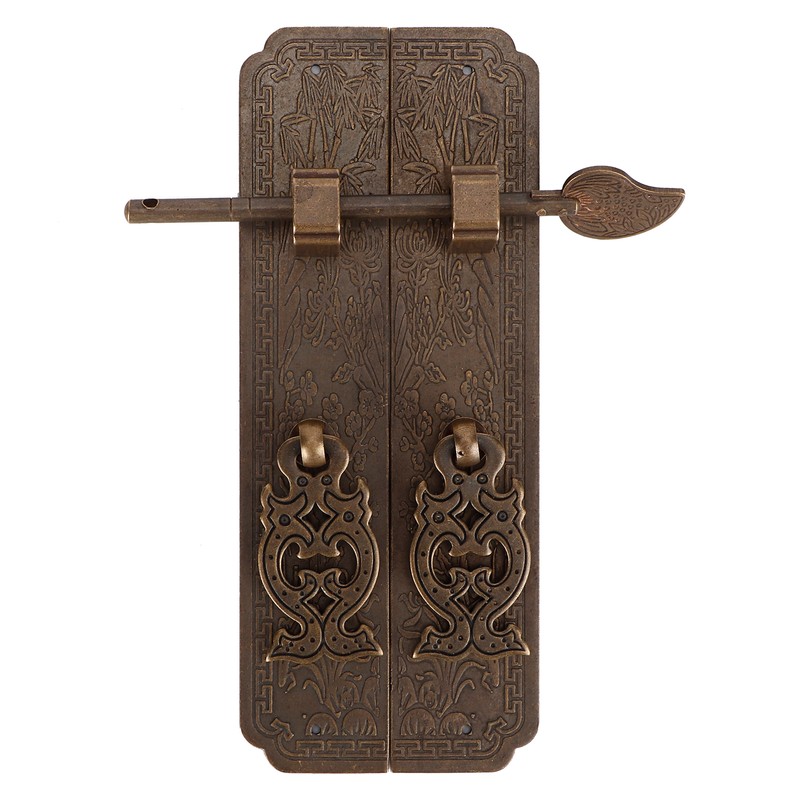 Door Handles Kit Chinese Style Antique Copper Gate Pull Handle