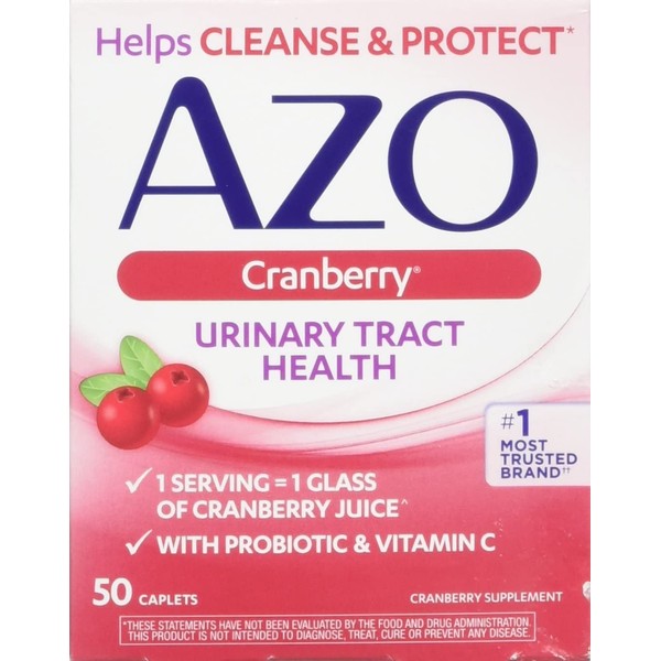 AZO Cranberry Urinary Tract Health Formula, Caplets, 50 Count